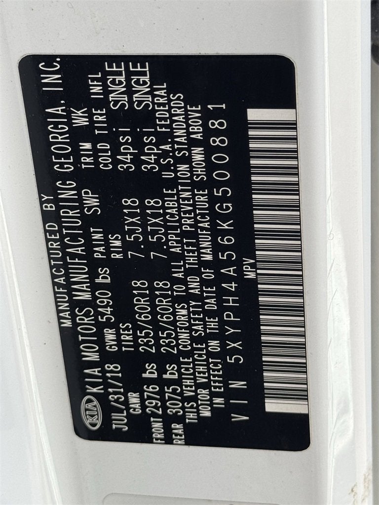 2019 Kia Sorento EX V6