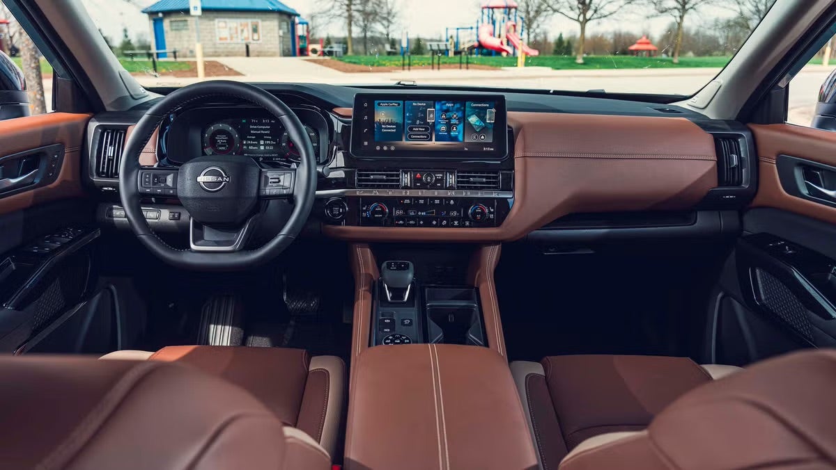 2027 Nissan Pathfinder steering wheel and dashboard