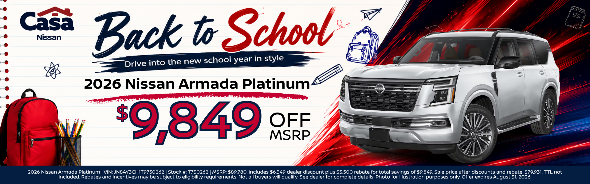 Casa Nissan August Incentives