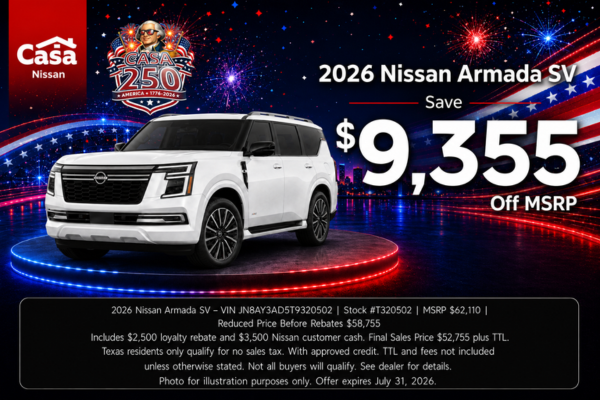 Casa Nissan July Incentives
