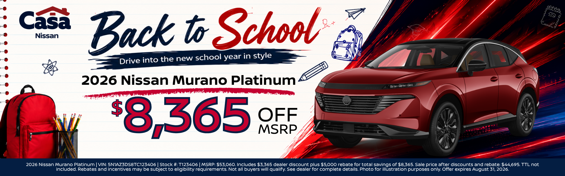Casa Nissan August Incentives