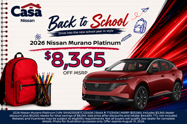 Casa Nissan August Incentives