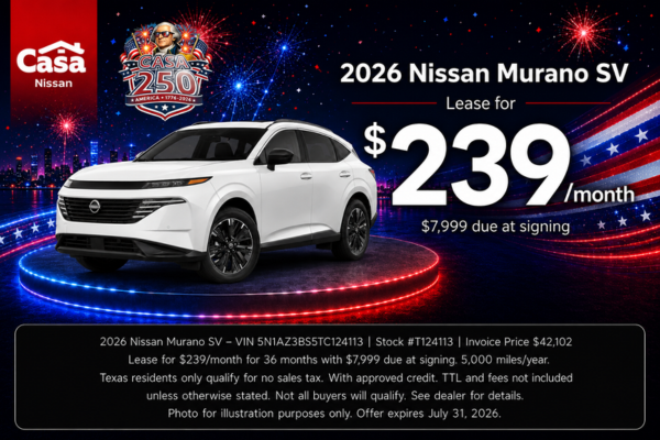 Casa Nissan July Incentives