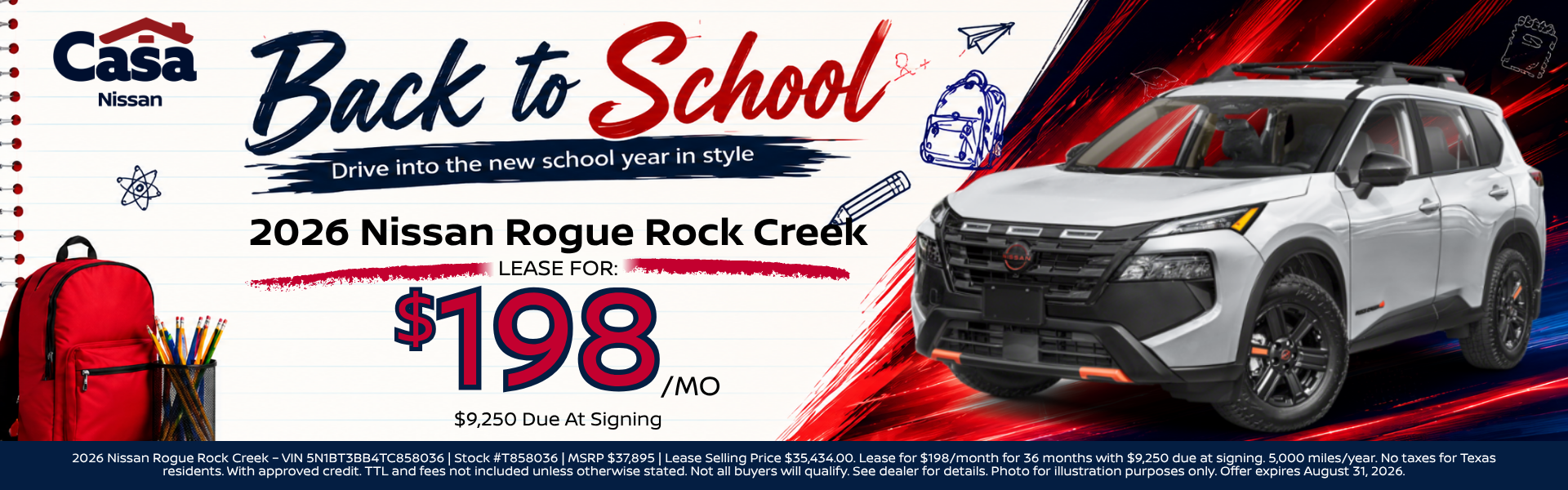 Casa Nissan August Incentives