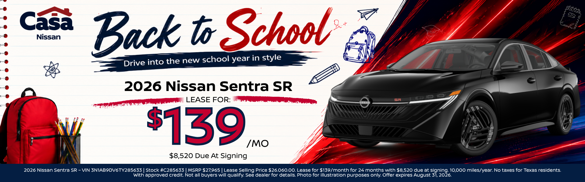 Casa Nissan August Incentives