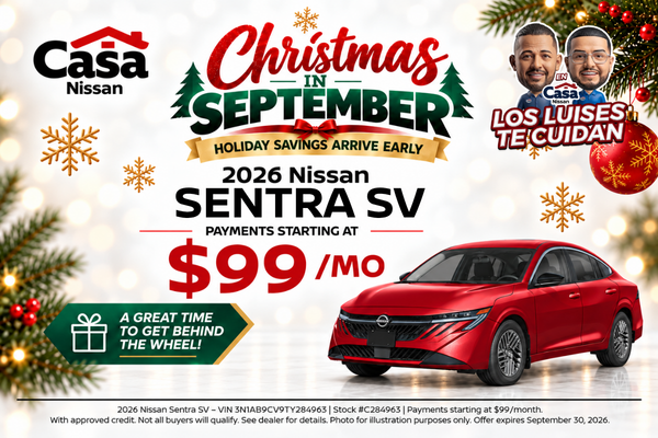 Casa Nissan September 2026 Incentive